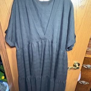 SHEIN Charcoal Textured Long Sleeve Dress